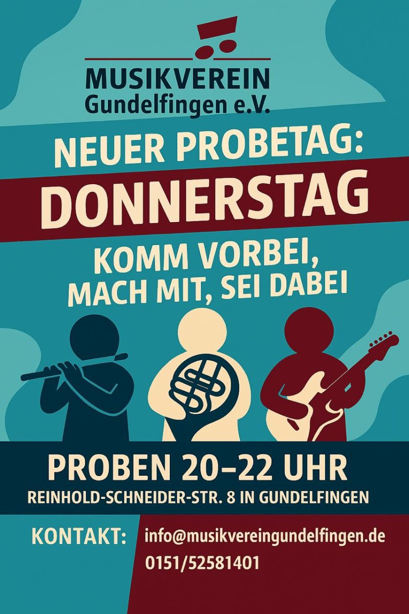 Ab jetzt proben wir immer Donnerstags